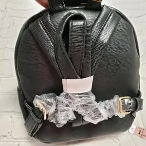 Bebe GIANNA Backpack Black. Women\'s Backpack black. $109 BEBE Small Black Designer Gianna Backpack Handbag Vegan  main image 4